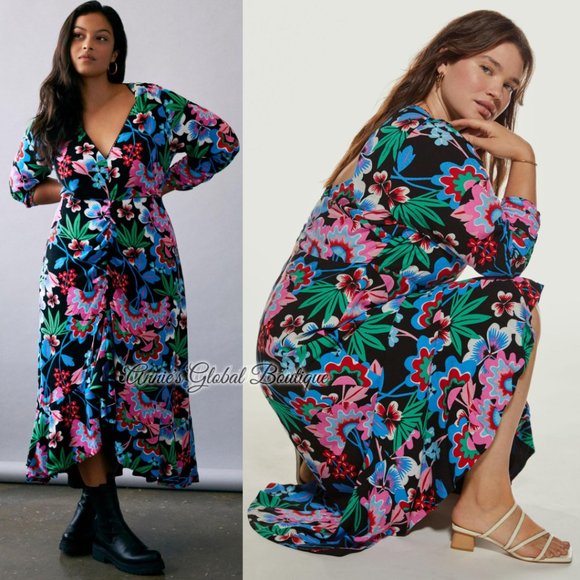 NWT ANTHROPOLOGIE Ruched Floral Maxi Dress. - Picture 7 of 16